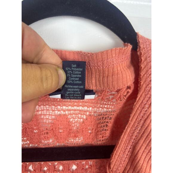 Daytrip Sleeveless Crochet Lace Tank Top Burnt Orange Women’s Size Large Boho - Picture 4 of 7